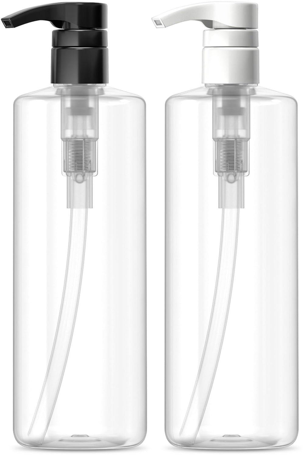Bar5F botellas plásticas transparentes con bomba negra y blanca para uso diario.