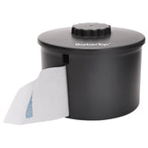 BARBERTOP portarrollos cuello negro, diseño compacto para salones profesionales.