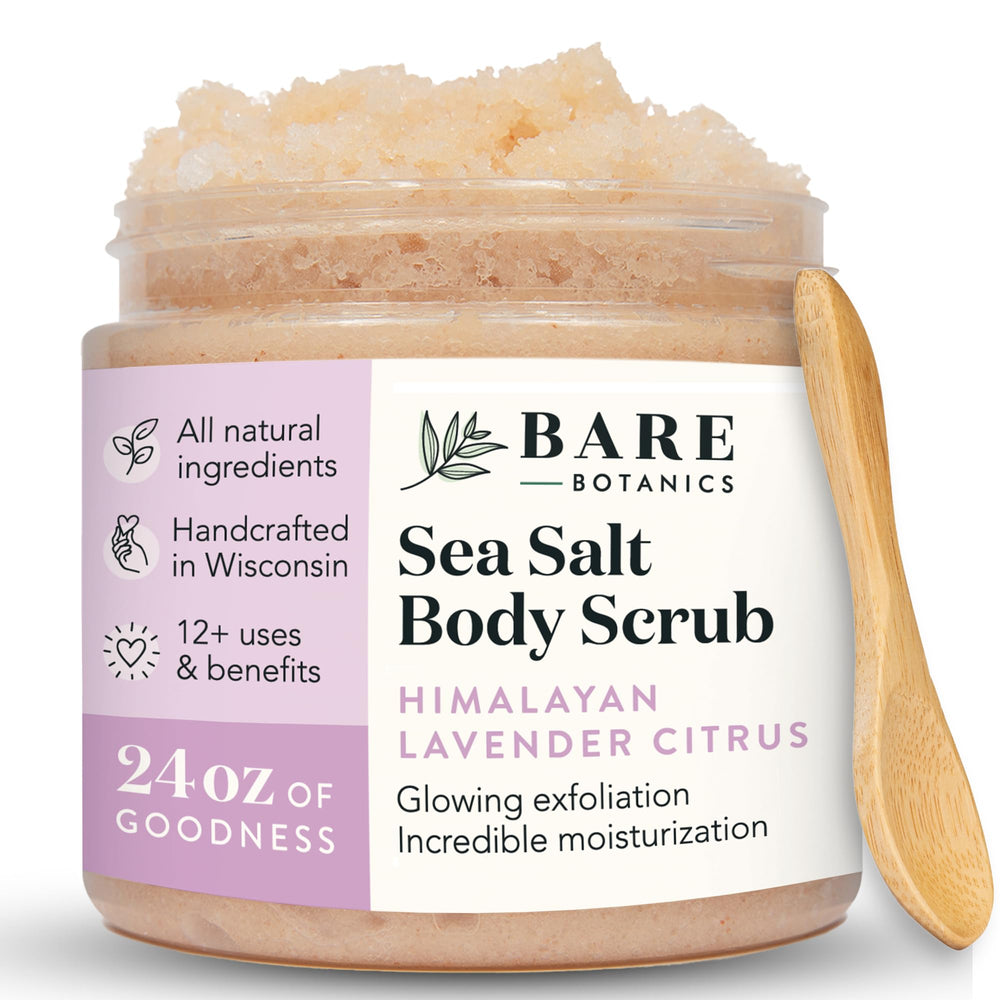 Bare Botanics exfoliante corporal de sal Himalaya para piel suave