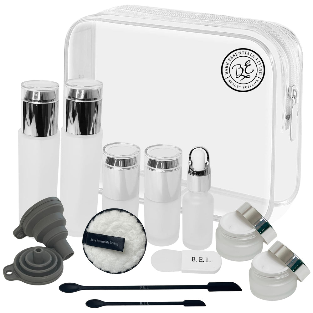 Bare Essentials Living bolsa TSA transparente para cosméticos, organizada y permitida en cabina