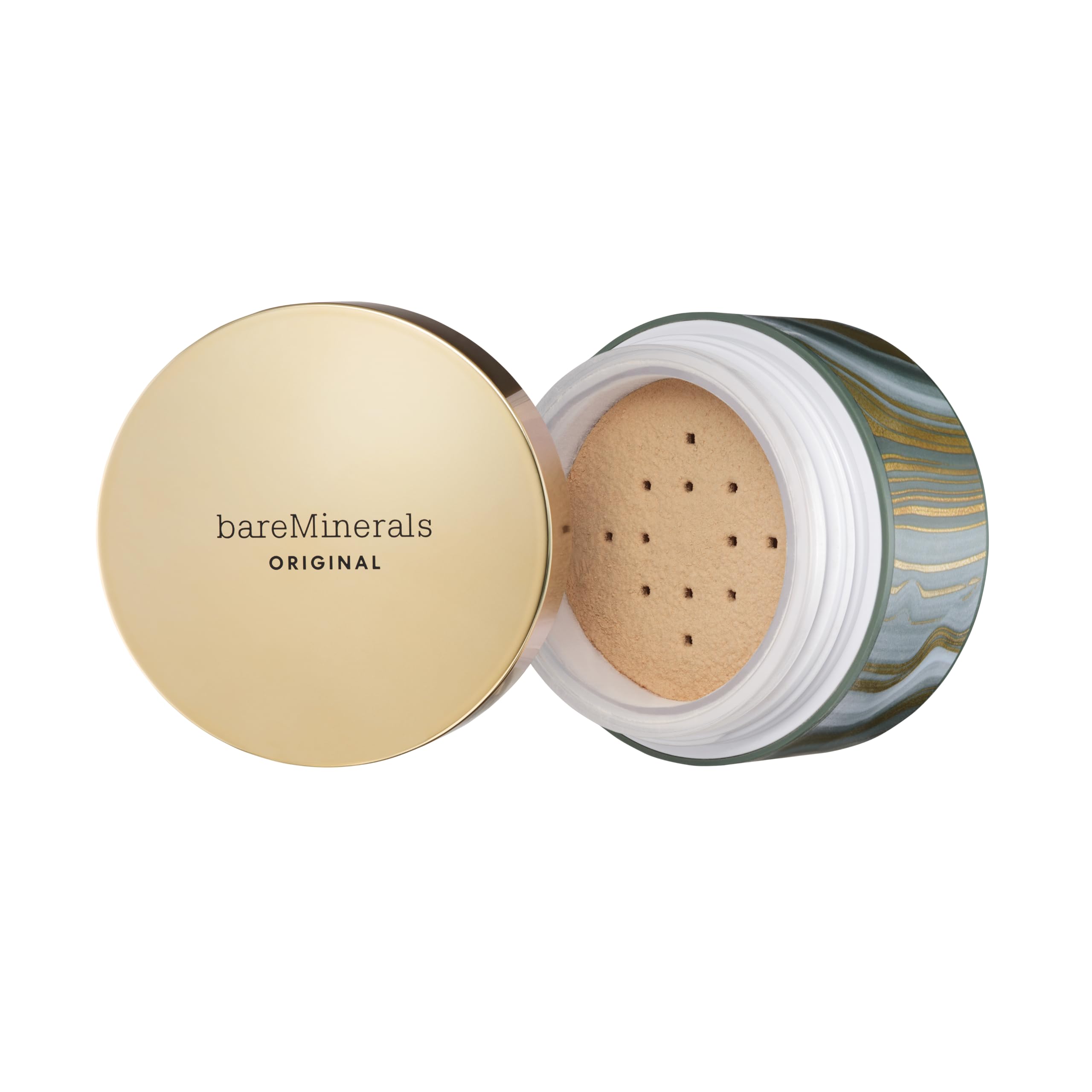 BareMinerals Deluxe Foundation édition limitée fêtes, emballage festif et teinte Light.