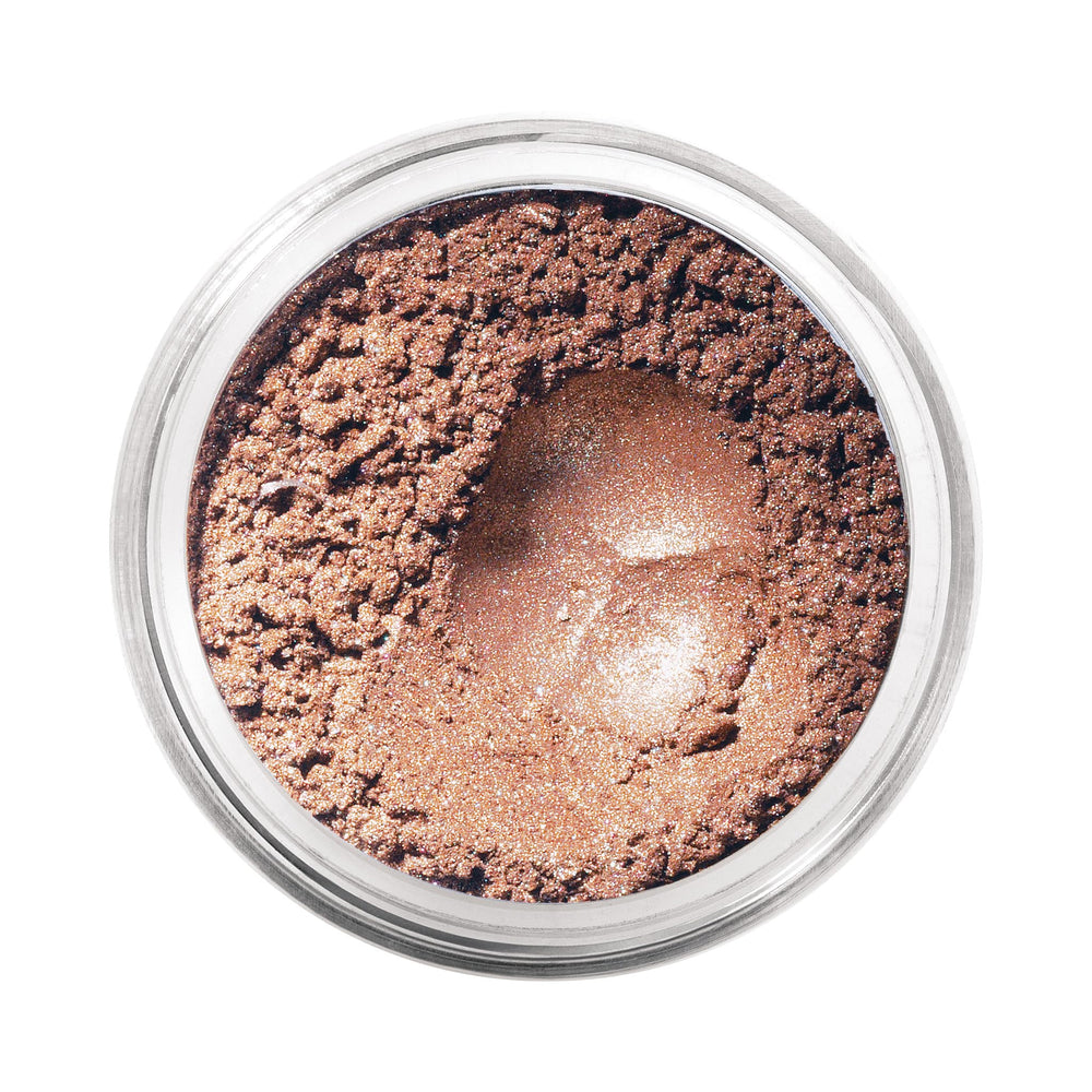bareMinerals fard a paupiere poudre libre sur pot, couleur naturelle et tenue longue.