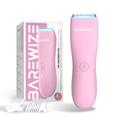 BAREWIZE Bikini Trimmer frente para uso cómodo y ergonómico