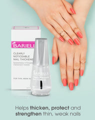 BARIELLE Clearly Noticeable Nail Thickener aplicación rápida de una capa clara.