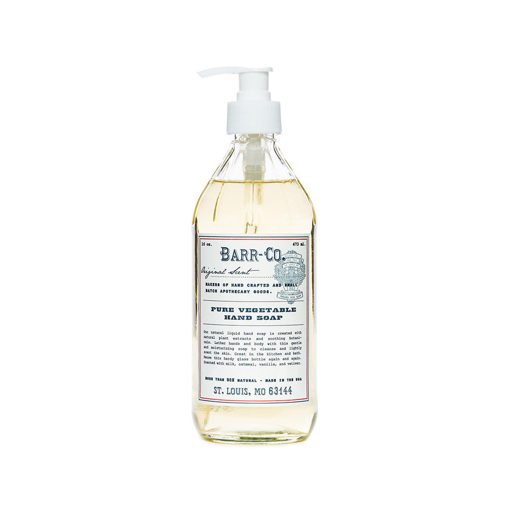 Jabón de manos BARR-CO natural con avena y vetiver; limpieza suave para la piel.