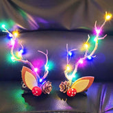 Bartosi horquilla pelo navidenas cuernas iluminadas para look festivo.