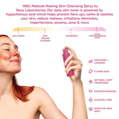 BASE LABORATORIES aplicación rápida, rostro limpio y calmado tras irritaciones.