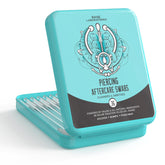 BASE LABORATORIES, hisopos gel salino para piercings, limpieza suave y segura.