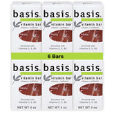 Basis Vitamin Bar jabon multiuso en pack de 6 para cuerpo, manos y rostro.