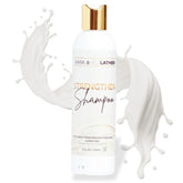 BASK & LATHER Strengthen Shampoo bottle front view, highlighting an all-natural formula.