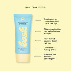 Bask Suncare SPF 40 con hidratación de squalane para piel suave.