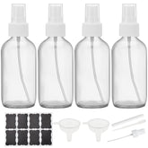 Botella Bastelica de vidrio 4 oz, vista frontal, ideal para sprays faciales o aromaterapia.
