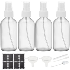Botella Bastelica de vidrio 4 oz, vista frontal, ideal para sprays faciales o aromaterapia.