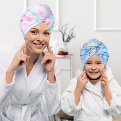 Basumee turbante de microfibra para pelo de niñas, dos colores, cómodo y práctico