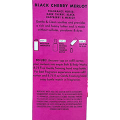 Bath and Body Works Black Cherry Merlot foam-dispense shows a rich lather for gentle cleansing.