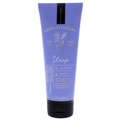 Bath & Body Works crema corporal lavanda vainilla en botella, promueve relajación e hidratación.