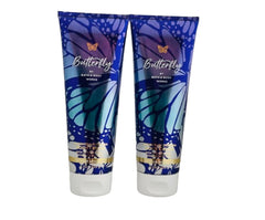 Crema corporal Bath & Body Works Mariposa, diseño de botella mariposa, hidrata la piel con aroma suave