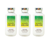 Bath & Body Works Cucumber Melon lotion bottles trio offer all-day hydration.