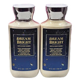 Bath and Body Works Dream Bright loción corporal, dos botellas, hidratación duradera para la piel