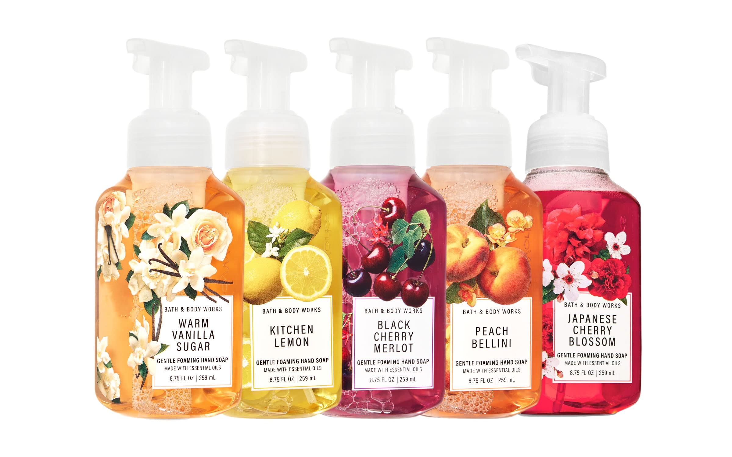 Savon moussant Bath & Body Works, lot de 5, parfum Fraîcheur et Éclat, pour les mains