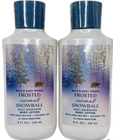 Bath & Body Works Frosted Coconut Snowball, emballage 2-pack et hydratation rapide après la douche.