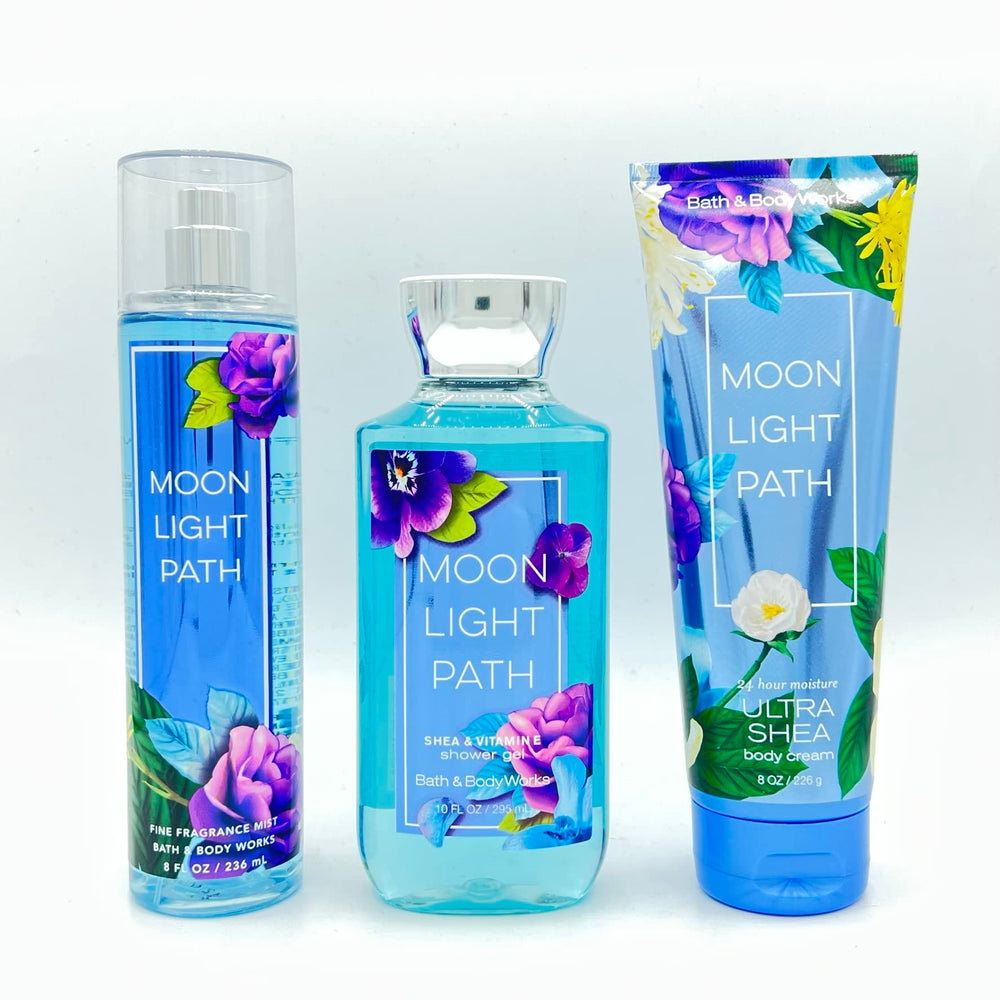 Moonlight Path coffret Bath and Body Works, emballage élégant pour cadeau raffiné.
