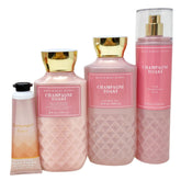 Conjunto Champagne Toast de Bath & Body Works en bolsa regalo transparente para regalo perfumado.