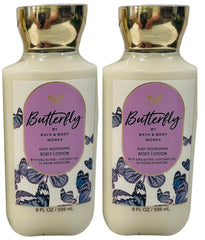 Bath & Body Works loción mariposa 8 oz, frasco-2, aroma floral duradero para la rutina diaria.