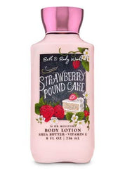 Bath & Body Works Strawberry Pound Cake – ensemble trio emballage pour routine soin complète.