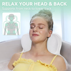 Bathland Almohada de baño soporte cuello, suaviza la presión durante baños largos.