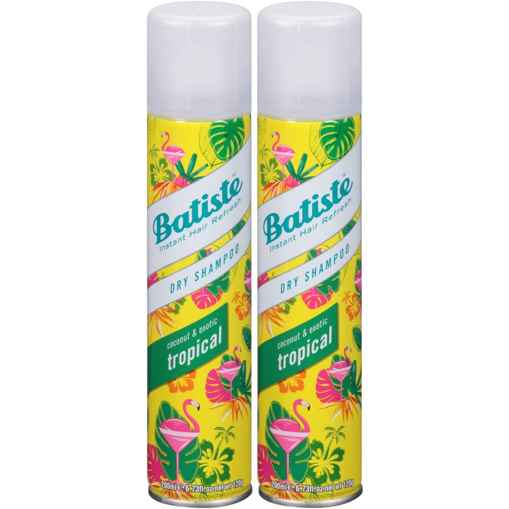 Batiste champú seco tropical, botella vista de cerca para refrescar entre lavados