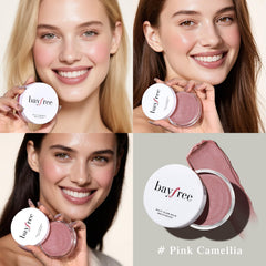 Bayfree Multi Glow Balm, aplicación con dedos, textura cremosa y hidratante.