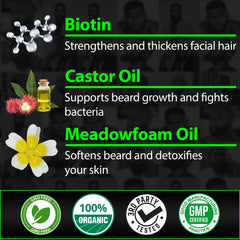 Meadowfoam de BBS Best Beard Stuff cuida y suaviza el vello.