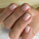 BDKAIWU uñas postizas cuadradas tono natural, acabado brillante para uso diario