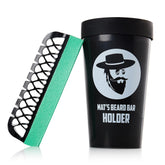 Mat's Beard Bar Pro frente al lavabo, limpieza rápida de pelos.