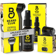 The Beard Club Derma Roller frente: estimula la piel y favorece la barba.