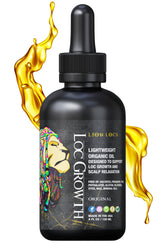 Beard Gains Lion Locs growth oil bottle pour nourishes scalp for stronger dreadlocks