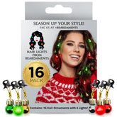 Beardaments ilumina el cabello con luces navideñas para fiestas