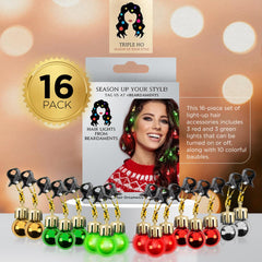 Beardaments ornamentos para cabello con bolas coloridas y brillo festivo