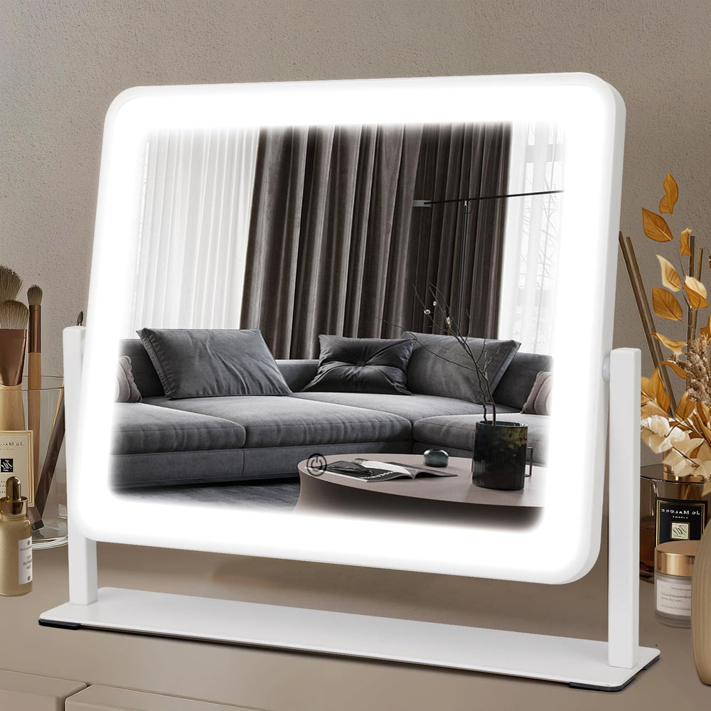 Bearolve Espejo de vanity con luces 14x12 para maquillaje preciso.