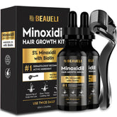 Beaueli Minoxidil 5% con dos botellas de 60 ml para densidad barba.