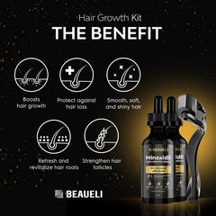 Textura ligera de Beaueli Minoxidil 5% que se observa en la barba.