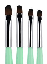 Beaute Galleria: conjunto de 4 pinceles ovalados para gel UV, precisión en cada trazo