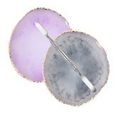 Paleta Beautifultracy para mezclar esmaltes en resina gris y morado, ideal para arte de uñas.