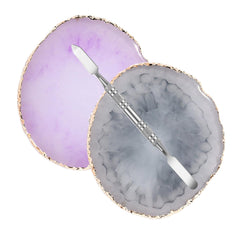 Paleta Beautifultracy para mezclar esmaltes en resina gris y morado, ideal para arte de uñas.