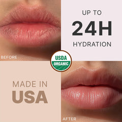 Beauty by Earth bálsamo labial, aplicación rápida para labios secos.