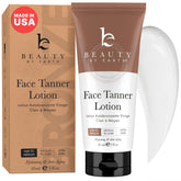 Beauty by Earth bronceado facial, aplicación suave para tono uniforme.