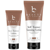 Beauty by Earth bronceador sin sol para cara en botella con tono natural.