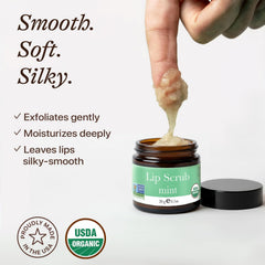 Beauty by Earth exfoliante labial menta aplicación fácil para uso diario.