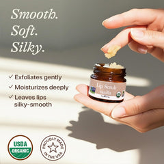 Beauty by Earth ingredientes orgánicos de vainilla para labios cuidados.